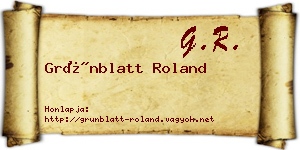 Grünblatt Roland névjegykártya
